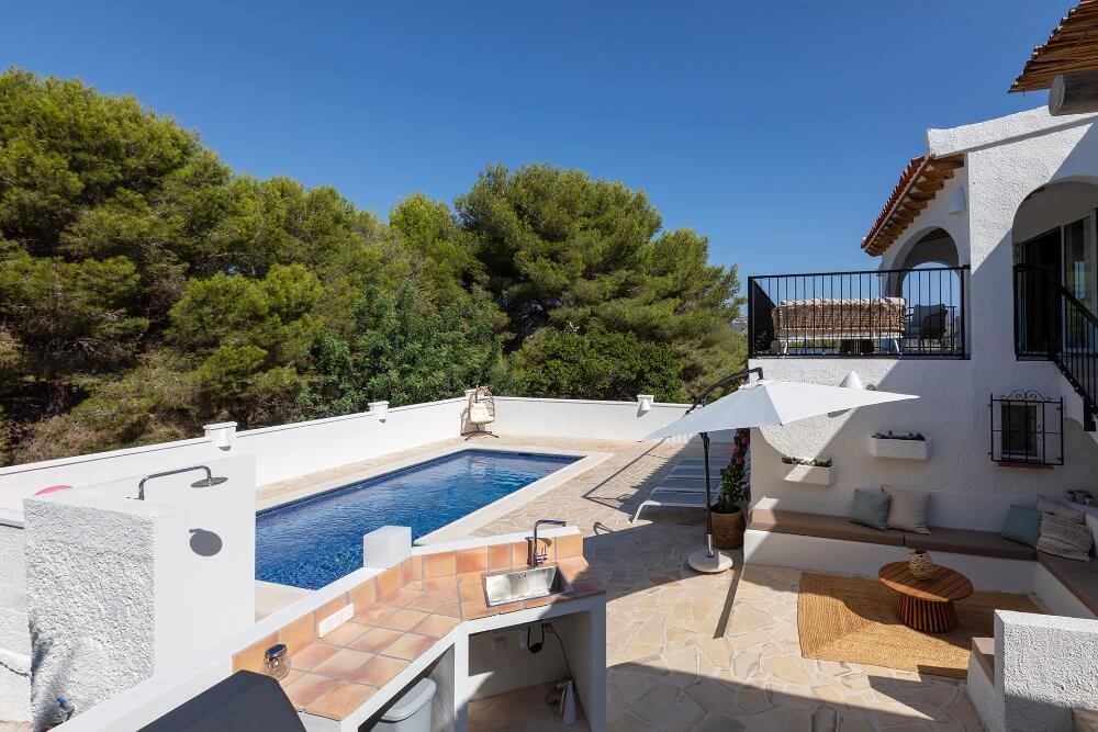 Zen Villa Moraira rental holiday home - pool view (13)